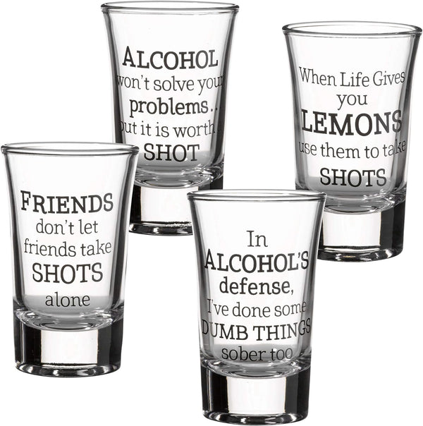 Lillian Rose Party Shot Glasses Set of 4, 4 Count (Pack of 1), Clear