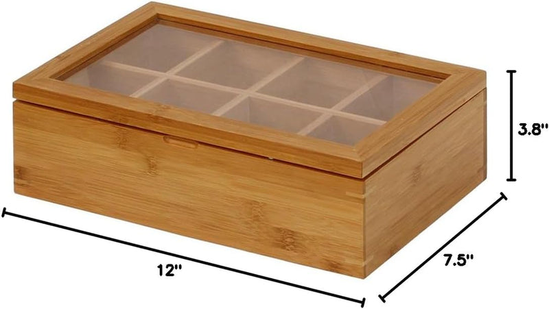 Oceanstar - TB1323 Oceanstar Bamboo Tea Box, 12 Inch, Natural