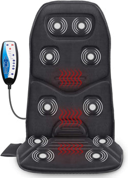 COMFIER Massage Seat Cushion with Heat - 10 Vibration Motors, Back Massager for Chair, Massage Chair Pad for Back Ideal Gifts for Women, Men (Renew)