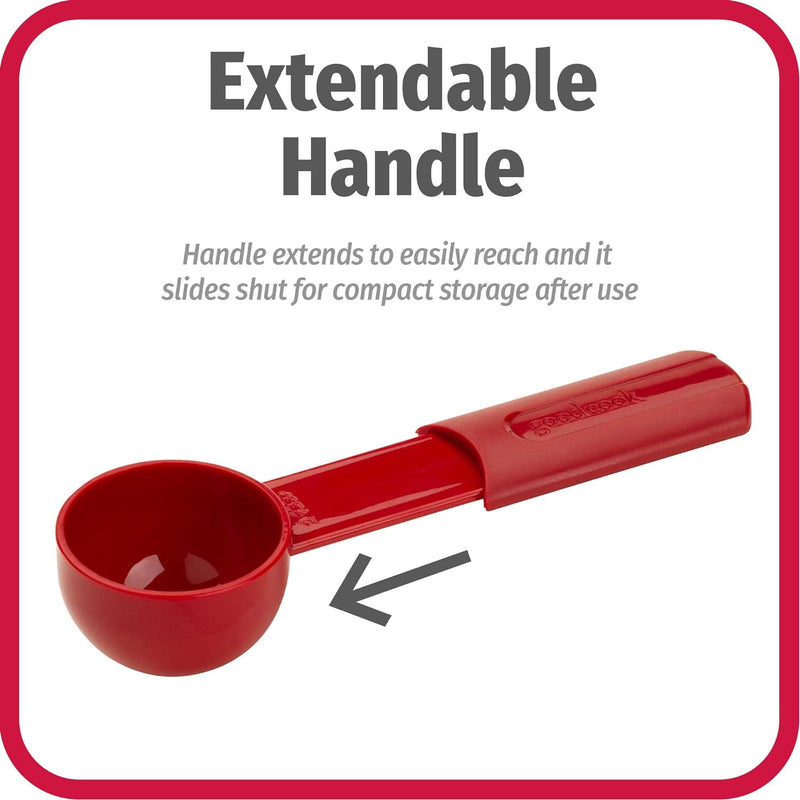 Goodcook Extendable Coffee Scoop, 2 Tablespoon, Small, Red