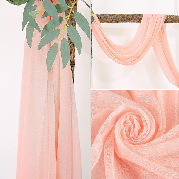 Blush Wedding Arch Draping Fabric - 28 X 19Ft Sheer Panel for Ceremony and Party Ceiling Decor