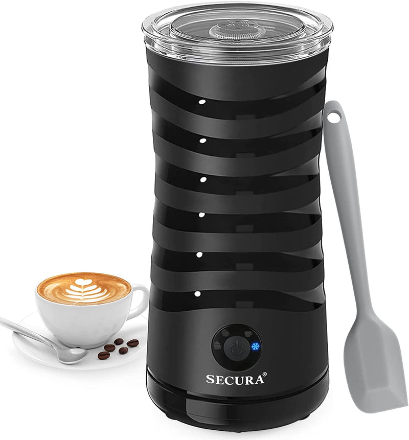 Secura Electric Milk Frother, Automatic Milk Steamer, 4-IN-1 Hot & Cold Foam Maker-8.4oz/240ml Milk Warmer for Latte, Cappuccinos, Macchiato with Silicone Spatula, Silent Operation & Shut-off