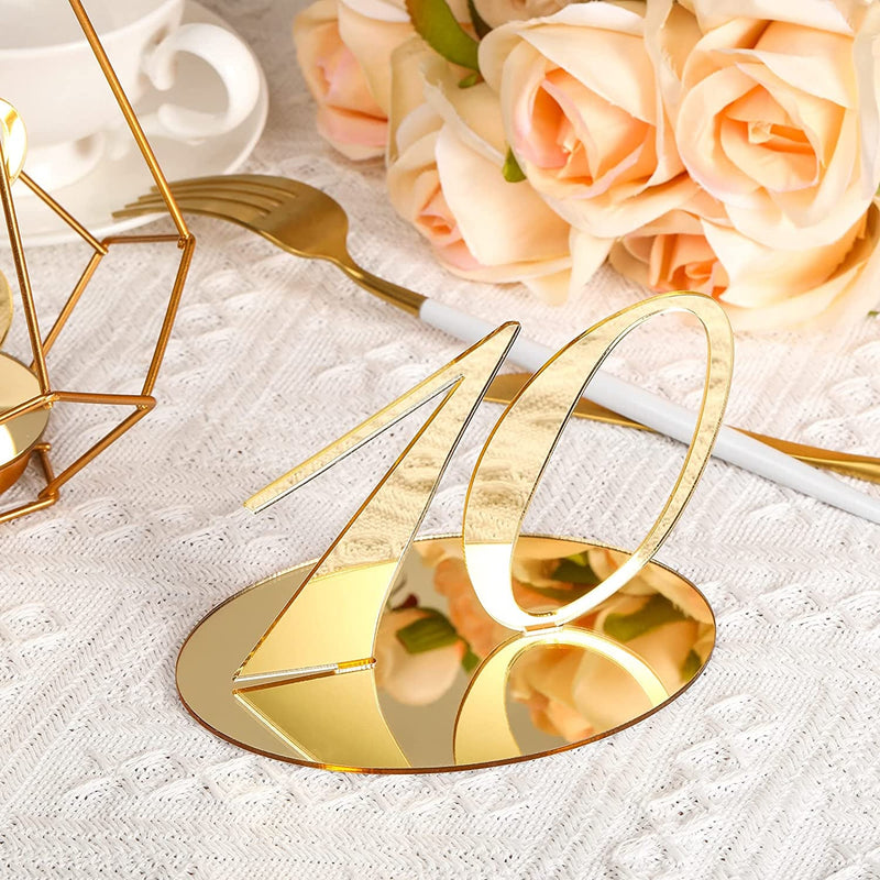 Table Numbers Table Numbers for Wedding Reception Wedding Gold Wedding Table Numbers with Holder Elegant Mirror Table Numbers for Wedding Party Birthday Anniversary Event Catering (Gold)