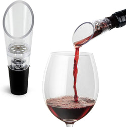 TenTen Labs Wine Aerator Pourer (2-pack) - Premium Aerating Spout and Decanter Set - No Drip and No Spill - Improve Taste and Smell Immediately - Gift Box Included - Black