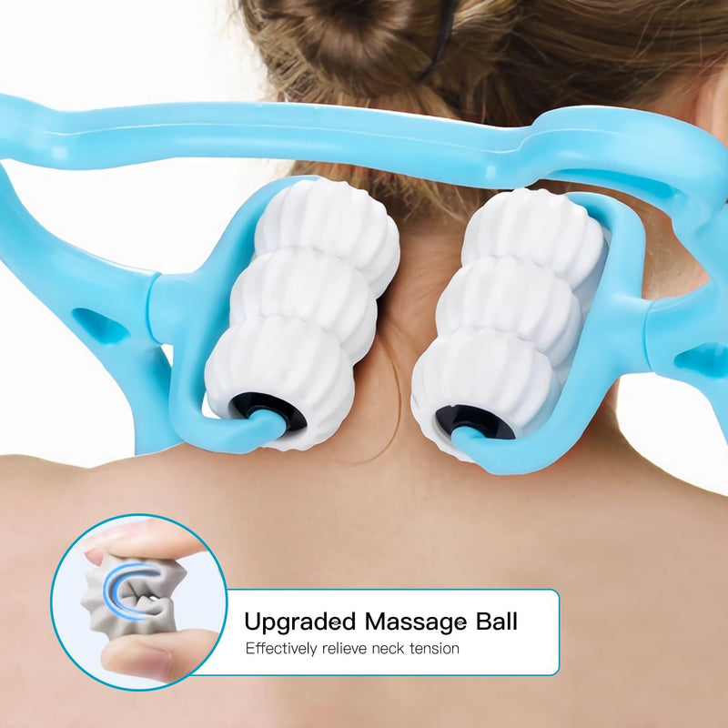 POYNALA Neck Massager Roller, Neck Roller, Neck and Shoulder Handheld Massager with 6 Balls Massage Point, Premium Deep Tissue Relief for Neck, Back, Shoulders, and Legs