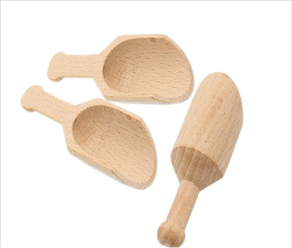 ccHuDE 6 Pcs Mini Wooden Scoops Small Bath Salts Spoon Candy Spoon for Spices Tea Coffee Beans