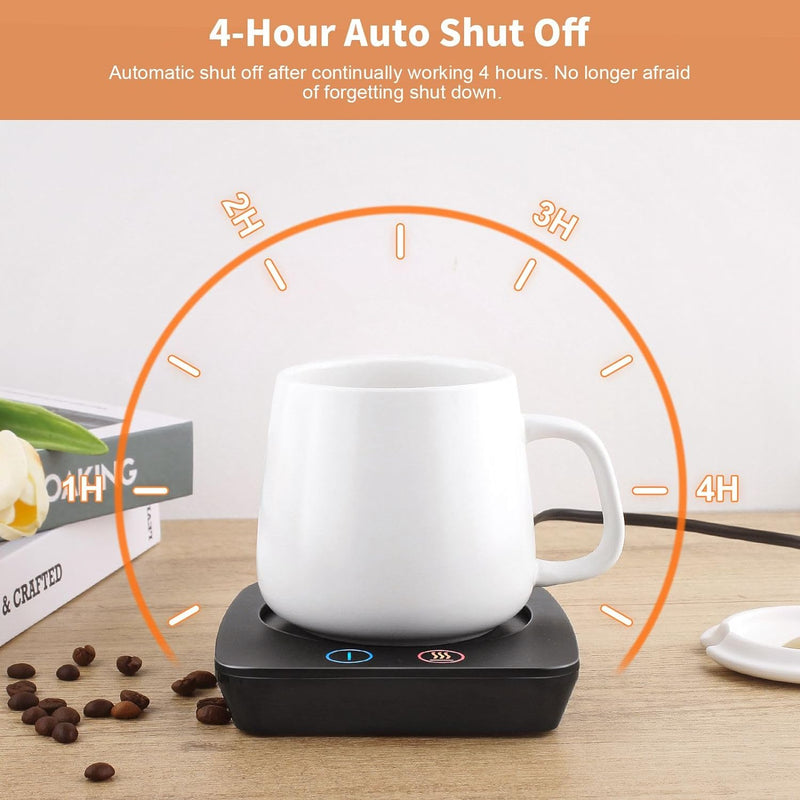 VOBAGA Coffee Mug Warmer&Cup Warmer for Office Desk Use, Electric Beverage Warmer with Three Temperature Settings, Coffee Warmer Plate for Cocoa Tea Water Milk with Auto Shut Off After 4 Hours