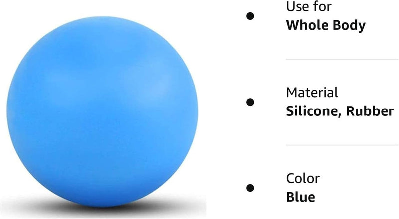 WOVTE Massage Lacrosse Ball for Sore Muscles, Shoulders, Neck, Back, Foot, Body, Deep Tissue, Trigger Point, Muscle Knots, Yoga and Myofascial Release (Blue)