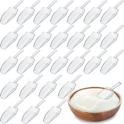 36 Pcs 5.5" Acrylic Plastic Kitchen Scoops Multi Purpose Clear Plastic Scoops for Weddings, Candy Dessert Buffet, Ice Cream, Coffee Beans, Tea