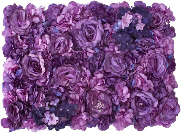 Purple Flower Mats - Pack of 12 - Wedding Decorations - 24 X 17 X 2 - IndoorOutdoor - Foliage Panels - Backdrop Wall Display
