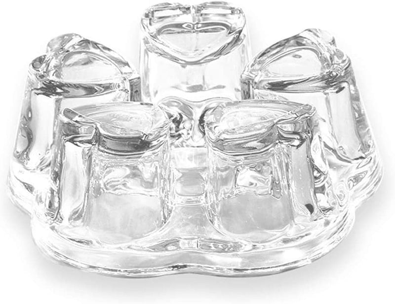 Luxtea Crystal Teapot Heating Base Glass Teapot Warmer In Heart Shape Heat Resistant for Heating Tea or Beverages