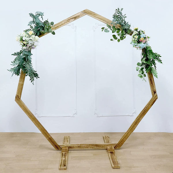 7FT Wooden Wedding Arch Photo Booth Backdrop Stand for Weddings and Parties