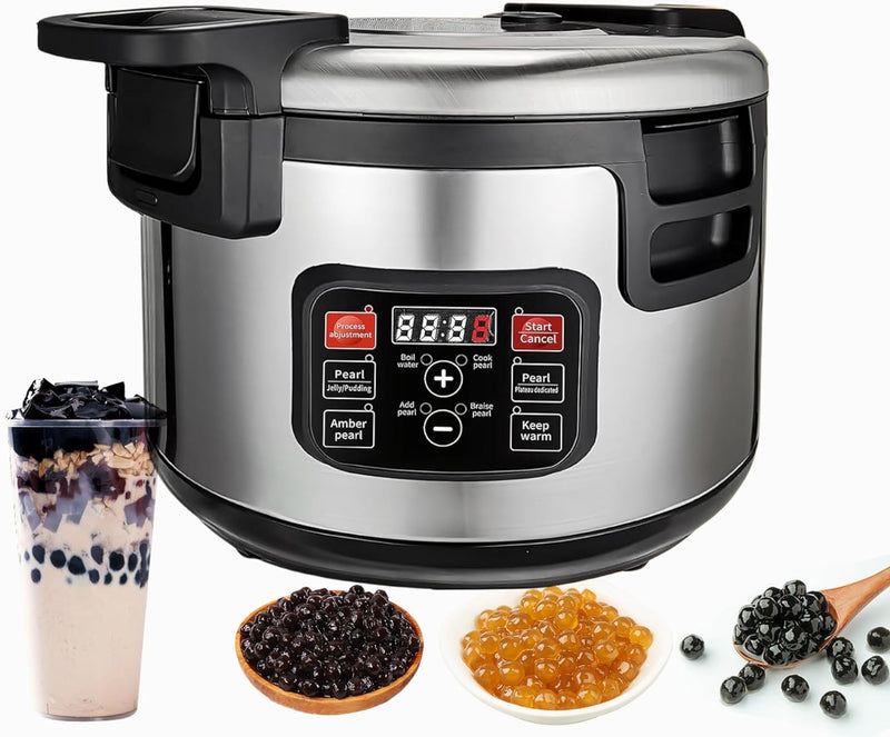 Mvckyi Commercial Boba Cooker Tapioca Cooker, 12L tapioca maker Automatic Non-Stick Pearl Maker with Button Panel, Boba Bubble Tea Cooker for Boba Tea Sago Pearl Milk Tea