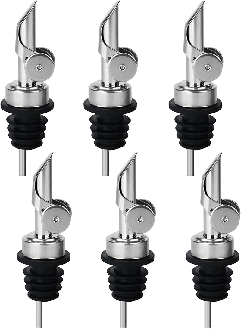 2PCS Stainless Steel Pourers, BALTRE Speed Wine Bottle Pourer, Olive Oil and Vinegar Tapered Stopper Spout, Suitable for About 3/4" Bottle Mouth, with Sealed Dust Caps