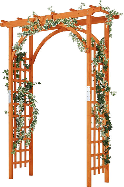 Wedding Arches 7FT Wood Backdrop Stand Wooden Garden Trellis Arbor Climbing Arbor Arch for Ceremony Planting Garden Patio Greenhouse Bridal Party Decoration Decor