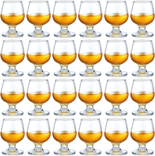 Qunclay 24 Pcs Shot Glasses Shot Glass Cute Cognac Glasses Small Brandy Snifter for Tasting Brandy Drinking Port Glasses for Whiskey Brandy Wine Beer (3.5oz)
