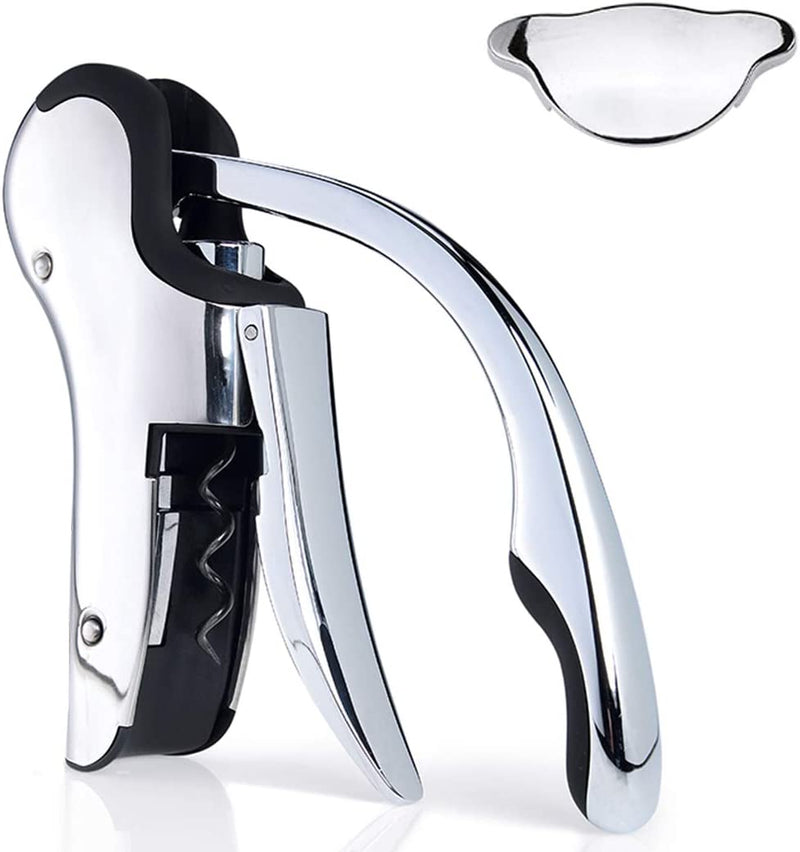 Stainless Steel Wine Opener Compact Vertical Corkscrew Wine Bottle Opener with Foil Cutter