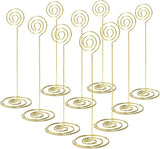 Place Card Holders - 10Pcs 8.6" Tall Table Card Holders Table Number Holders Table Picture Stand Wire Photo Holder for Place Cards Wedding Party Office Desk Name Memo Menu Clips (Gold)