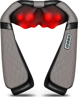 Blue Elf Shiatsu Neck Massager, Shiatsu Back Shoulder Massager with Heat, Electric Kneading Massage Pillow for Back,Shoulder, Foot, Leg Muscles Pain Relief Relax in Car, Office and Home