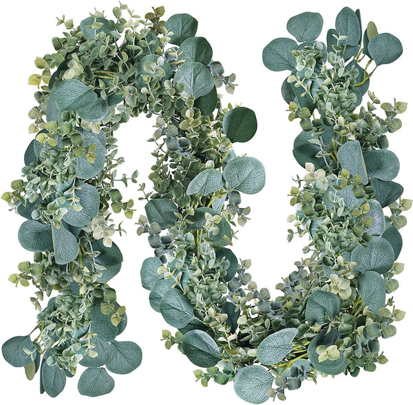 83 Artificial Eucalyptus Garland with Silver Dollar Detail for Wedding or Home Decor