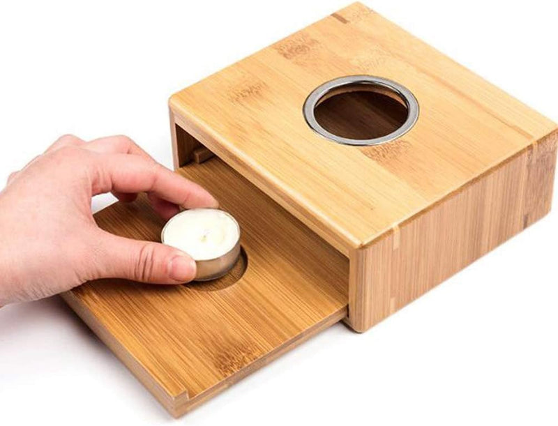 DOITOOL Tea Warmer Wooden Bamboo Teapot Warmer Without Tea Light Candle