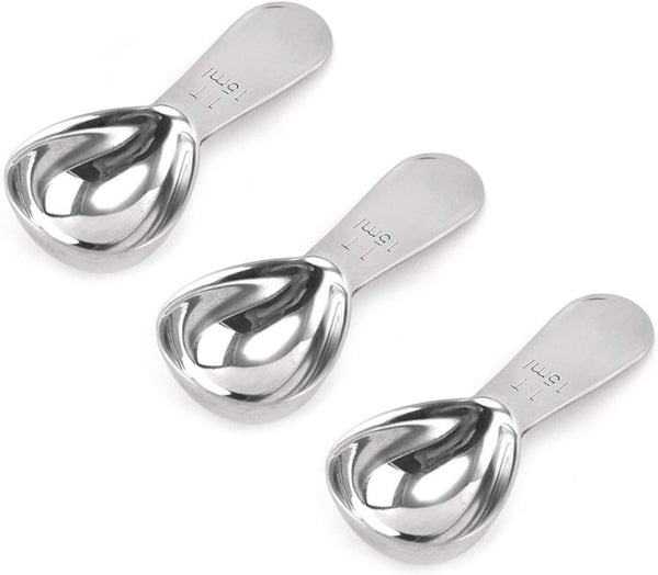 coffee scoop 3-piece set Stainless steel tablespoon measure spoon, Coffee scoop 1 tablespoon(15 ml, silver) Suitable for ground coffee, Milk, Powder brewing
