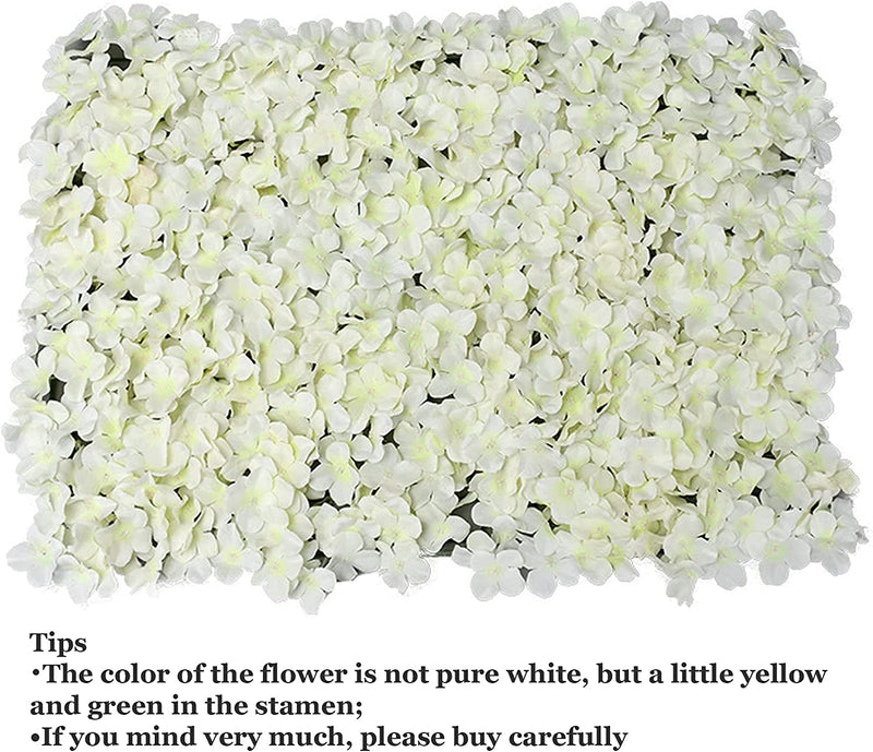 DYRABREST Artificial Flower Wall Panels - PinkWhite 16x24 - Ideal for Parties Weddings and Photos 20 Panels White