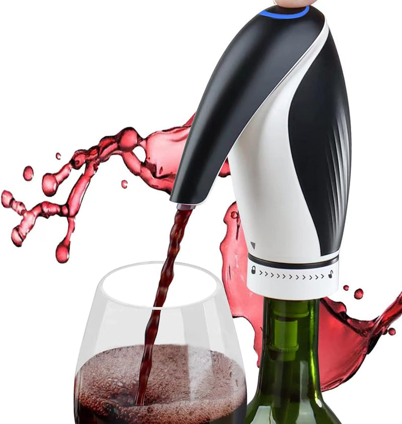 Electric Wine Aerator Pourer, Portable One-Touch Wine Decanter and Wine Dispenser Pump for Red and White Wine Multi-Smart Automatic Wine Oxidizer Dispenser USB Rechargeable Spout Pourer