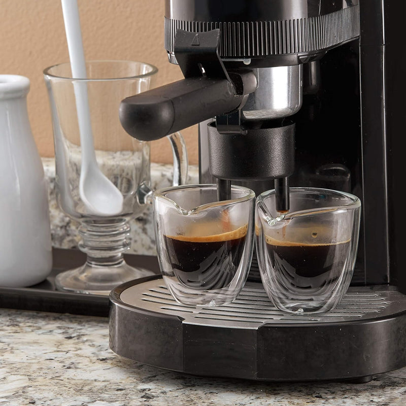 Pouring Espresso Cups Set of 4 - Glass Espresso Cups Shot Glass with Spout 2.7 OZ - Double Espresso Cups - Small Doppio Double Walled Clear Espresso Cups - Expresso Coffee Cup - Espresso Accessories