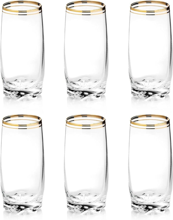 SPPRANDOM Zanzer 6-Piece Gold Glass Cup Set (Highball Glass (Set Of 6))