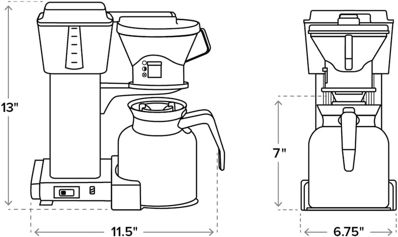 Technivorm Moccamaster 79212 KBTS Coffee Brewer, 32 oz, Polished Silver