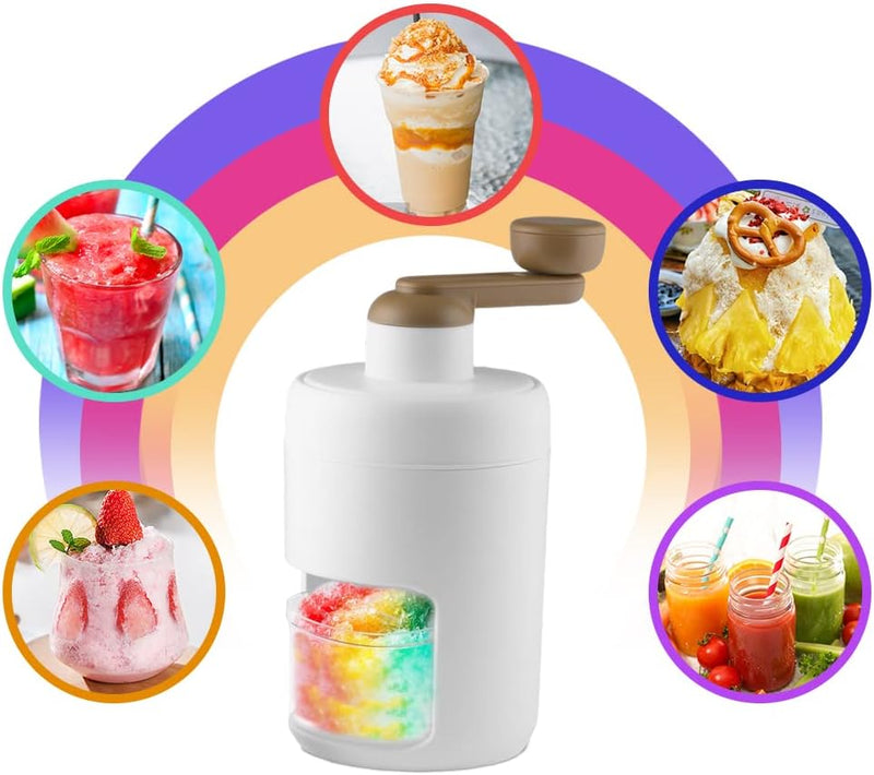 Ahosoutly Shaved Ice Machine, Snow Cone Machine, Slushie Machine with Stainless Steel Blades for Ice Cream, Snowcone,Cocktail Maker,Kakigori,Bingsu,Hand Ice Crusher Shaver For Kids & Adults