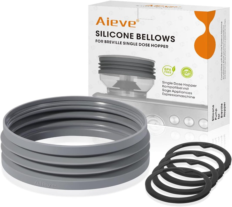 Aieve Single Dose Hopper Bellow & Upper Burr Rubber Seal Compatible with Breville Barista Espresso Machine