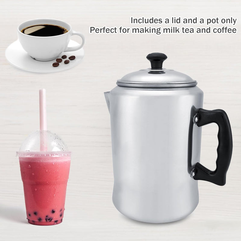 Serlium Aluminum Alloy Coffee Percolator Coffee Maker Pot Percolator Tea Kettle Stove Top Coffee Percolator with Lid for Home Outdoor