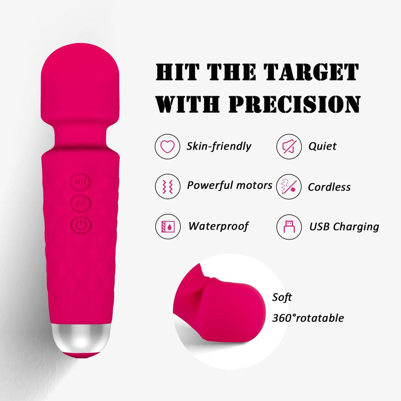 Tertordio Electric Handhold Massager Muscle Relaxer for Nack, Back - Portable, Rechargeable and Waterproof Design，Pink