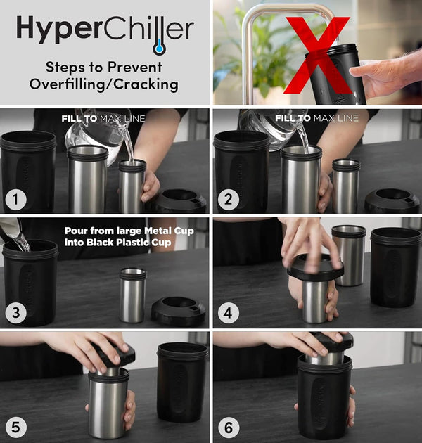 HyperChiller HC2W Patented Iced Coffee/Beverage Cooler, NEW, IMPROVED,STRONGER AND MORE DURABLE! Ready in One Minute, Reusable for Iced Tea, Wine, Spirits, Alcohol, Juice, 12.5 Oz, White