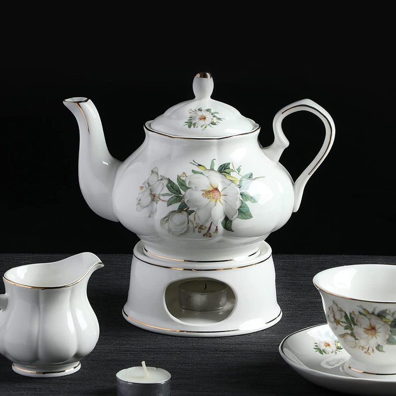 CHENP.HMC Teapot Warmer Ceramic Teapot Heater, Coffee and Milk Tea Warmer Suitable for All Teapots,Such as Glass Teapot, Stainless Steel Teapot, Ceramic Teapot
