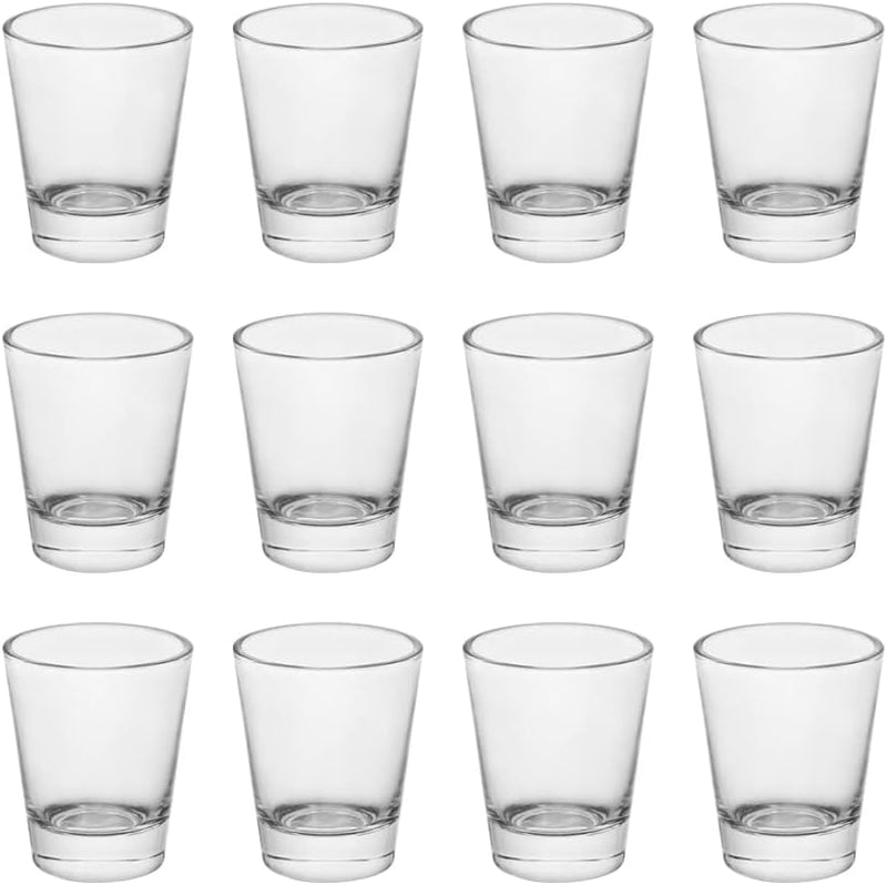 BTGLLAS Heavy Base Shot Glasses, 1.5 oz Sets of Clear Shot Glass (4 Pack), Measuring Cup for Espresso, Liquid, and Wine - Heavy Glass (Glass, 4Pack)