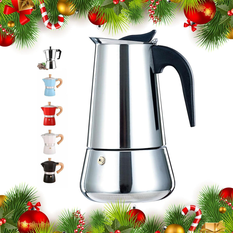 DITOSH 12 Cup 600ML 20oz Stovetop Espresso Maker Stainless Steel Moka Pot Espresso Maker Percolator Italian Coffee Maker Capable Moka Coffee Machine Cafe Percolator Maker for Home & Camping