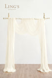 New Version Easy Hanging Wedding Arch Draping Fabric 60" X 28Ft Chiffon Fabric Drapery Wedding Ceremony Reception Swag Decorations, Ivory