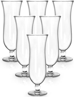 Yesland 6 Pcs Hurricane Glass - 13.5 oz Break-Resistant Plastic Pina Colada Cocktail Glasses Clear Tulip Drinking Cups for Drinking Cocktails, Full-Bodied Beer, Juice, Tropical Drinks, Water
