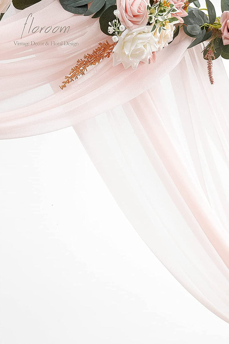 Wedding Arch Draping Fabric - 20Ft Blush Chiffon Drapes for CeremonyReception Decor