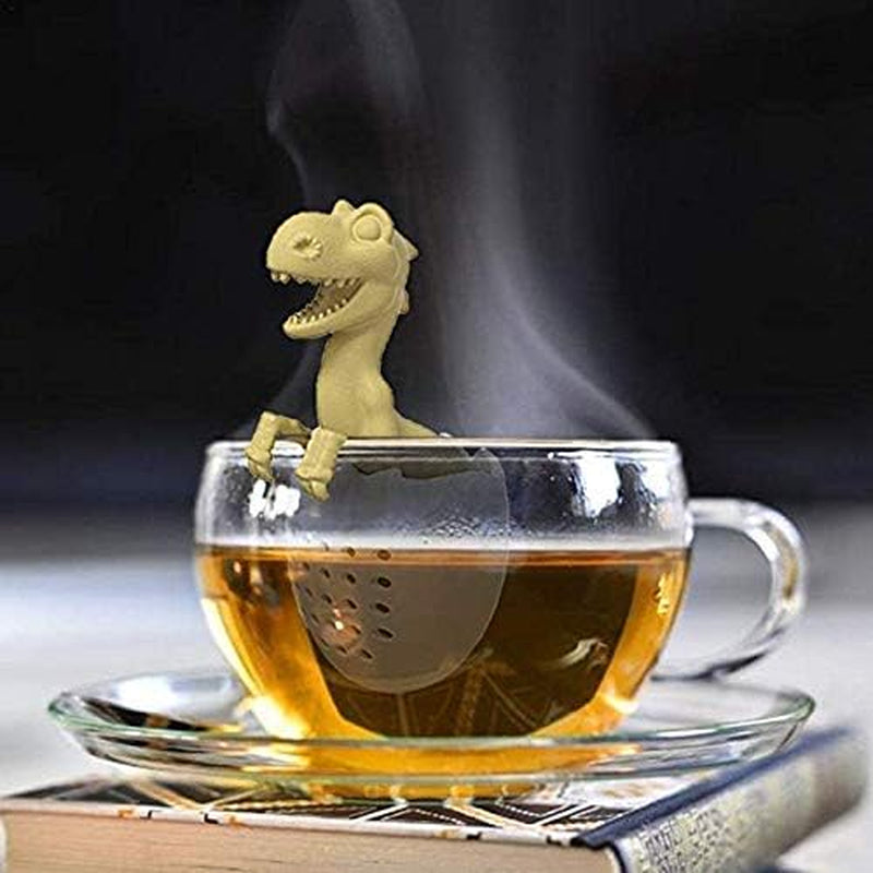 Tea Infuser,Dinosaur & eggshell Filter Diffuser Loose Tea Silicone Strainer for Different Mugs and Leaves