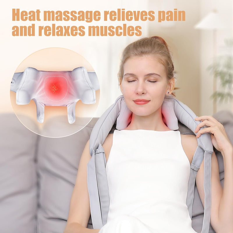 Neck Massager with Heat, Valentines Day Gifts for Her Him, Cordless Neck Massager for Pain Relief Deep Tissue, Shiatsu Back Shoulder and Neck Massager for Cervical Leg