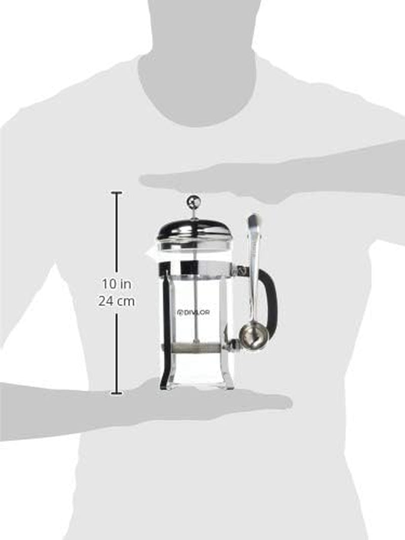 French Press Coffee Maker - 34 Ounce, 8 Cups, Clip Spoon and 2 Bonus Filter Included By Divlor