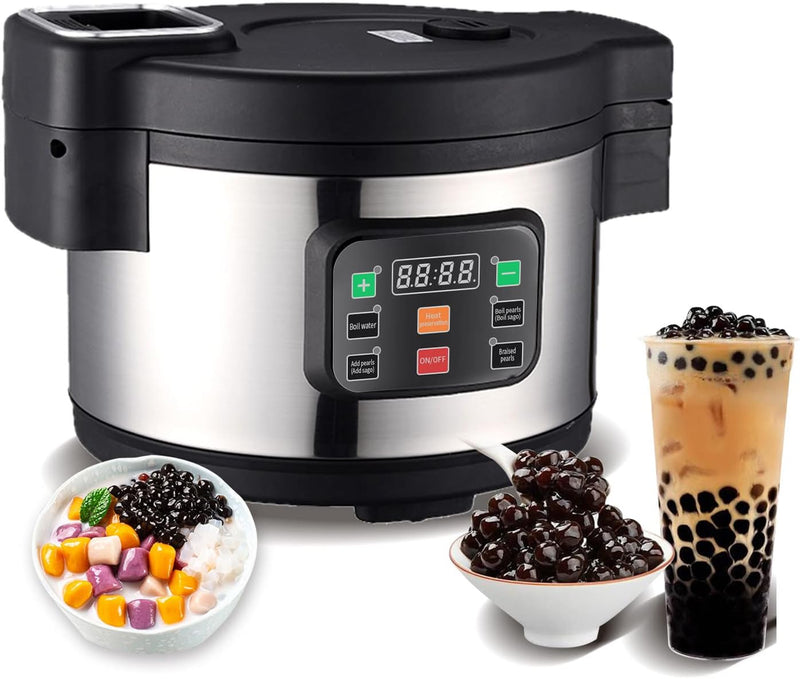 Mvckyi Commercial Boba Cooker Tapioca Cooker, 12L tapioca maker Automatic Non-Stick Pearl Maker with Button Panel, Boba Bubble Tea Cooker for Boba Tea Sago Pearl Milk Tea