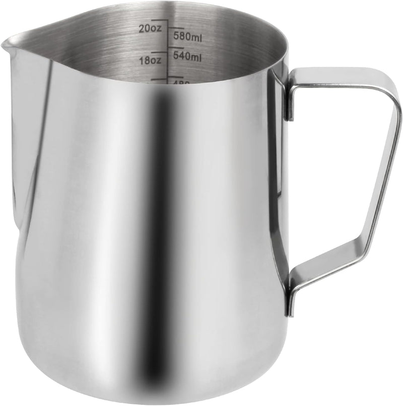 Milk Frothing Pitcher, 12 Oz Milk Frother Steamer Cup Stainless Steel Espresso Cup