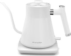 ECORELAX Gooseneck Electric Kettle, Pour Over Coffee and Tea Kettle, 100% Stainless Steel Inner with Leak Proof Design, 1200W Rapid Heating, Strix Boil-Dry Protection, 0.8L, Matte White