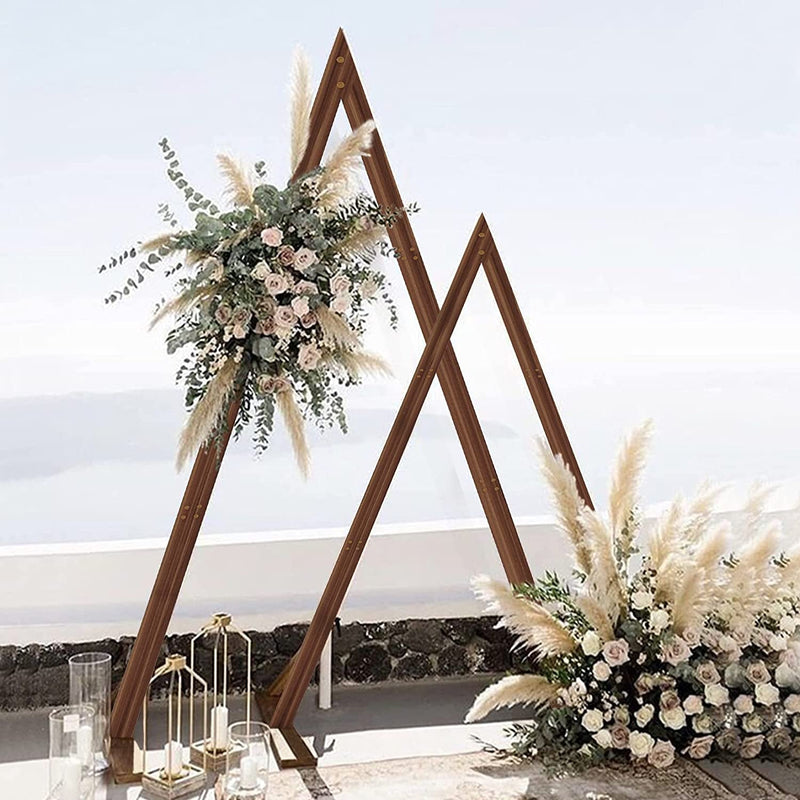 The Wedding Arch Stand - Heavy Duty Wooden Triangle Arbor Frame for IndoorOutdoor Party Decor