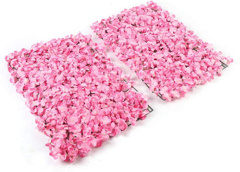 20PCS Artificial Flower Wall Screen Panel - 24x16 in - Pink Floral Backdrop for Wedding and Party Decor